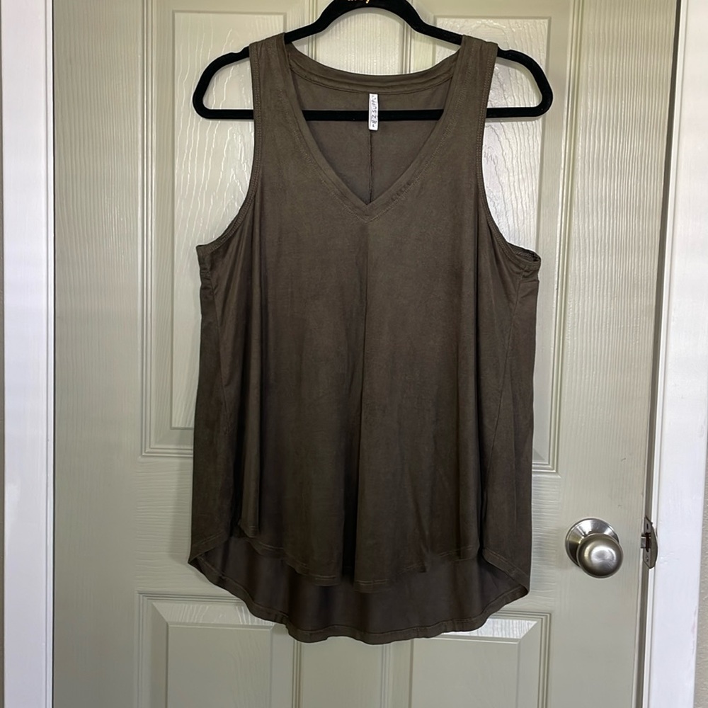 EUC Sensuous Velvety Dark Forest Green Tank🌲